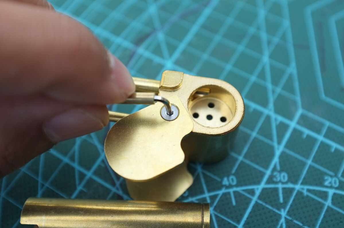 Super Shaka Pipe Unique Brass All-in-One w Long Stash Tube Poker Indestructible