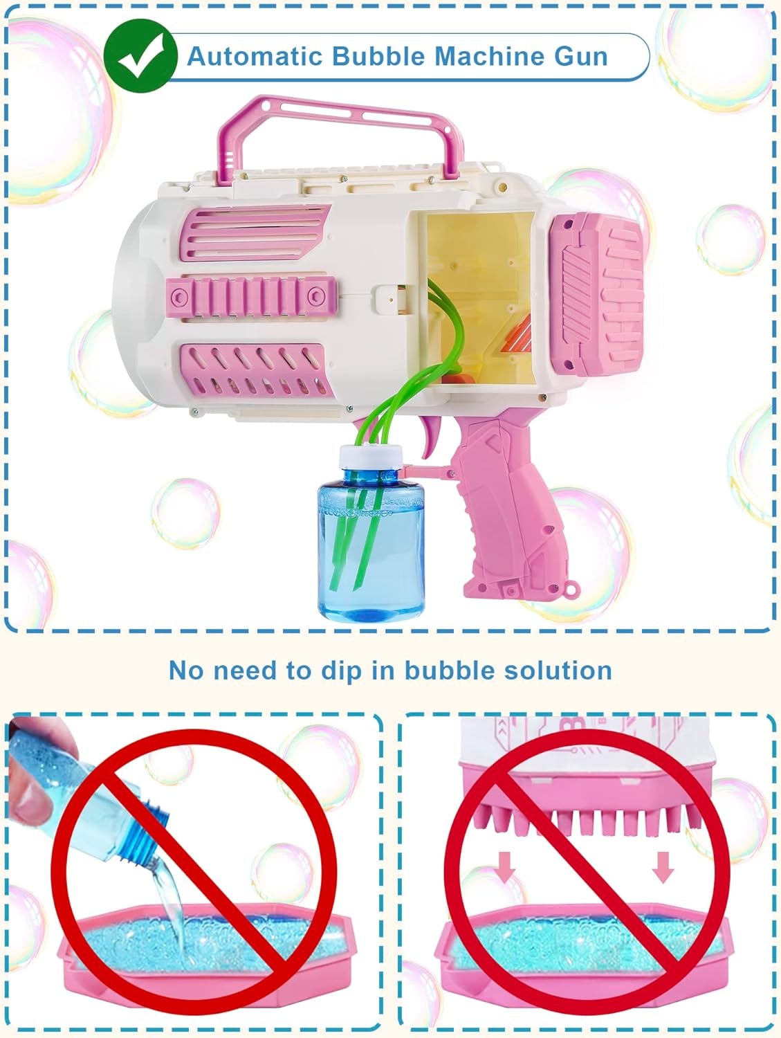 Automatic Bubble Blower Gun 8000/Min Indoor Outdoor Party Toy for All