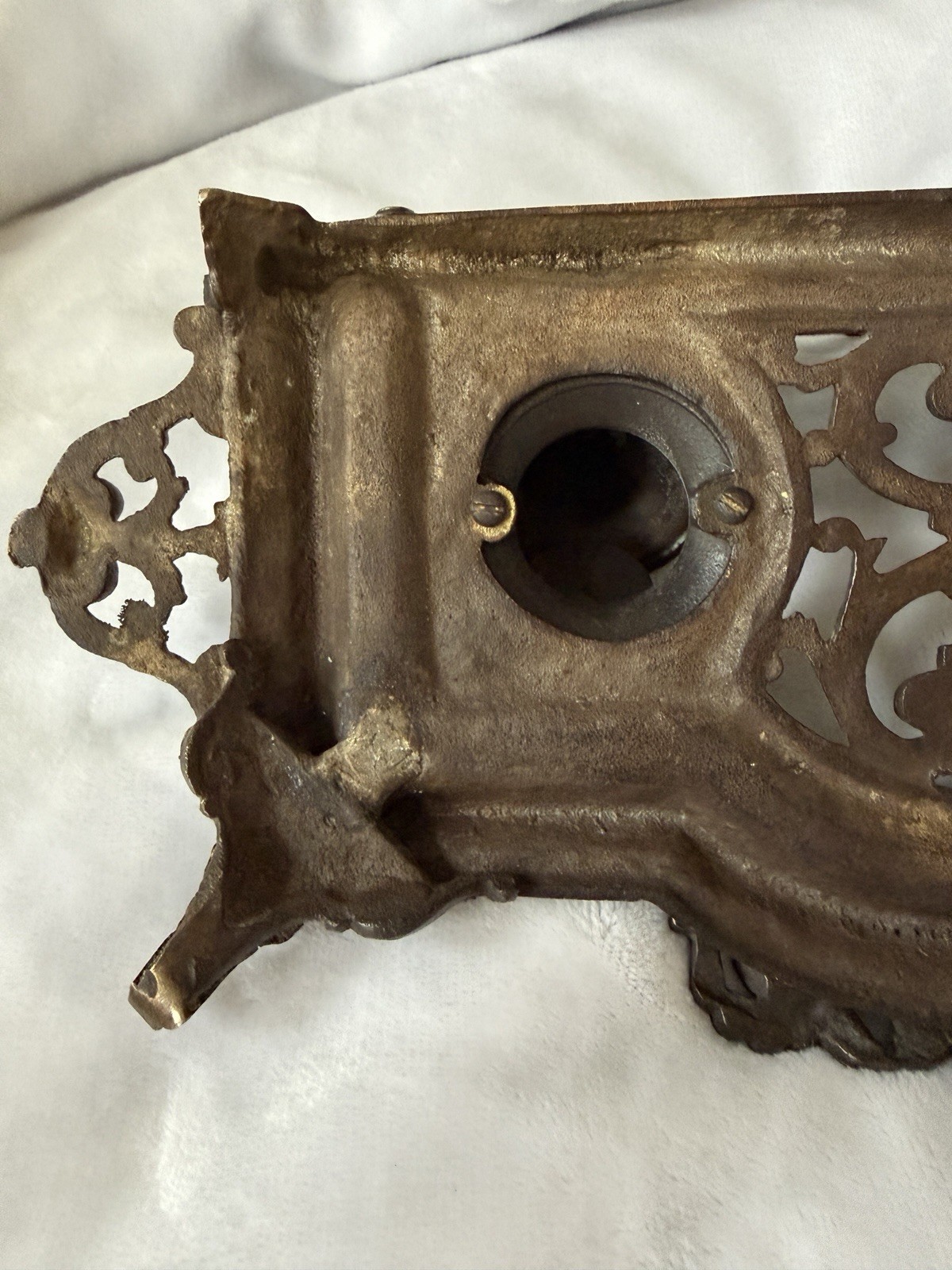 Large Ornate Antique Bronze / Brass Double Inkwell Victorian style