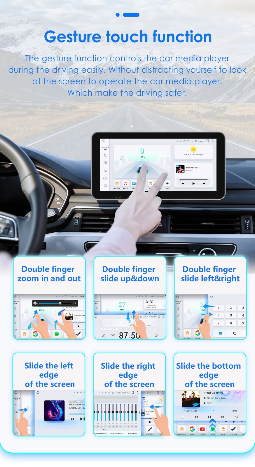 10.33” 6+64GB Android 8Core Single 1 DIN Apple Carplay Car Stereo Radio GPS DSP