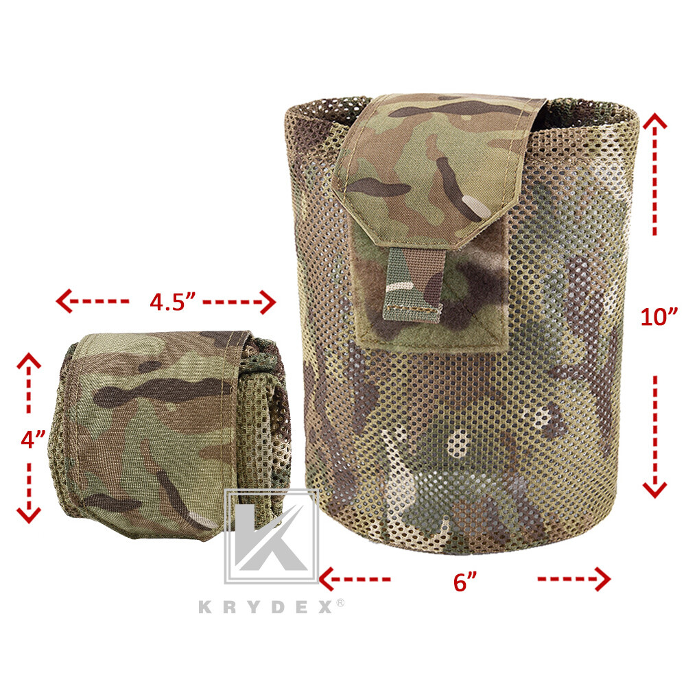 KRYDEX Tactical Mesh Dump Pouch Drop Pouch Magazine Recycling Pack MOLLE/BELT