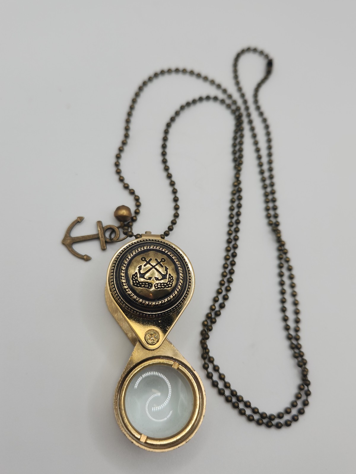 30× Jewelers Loupe Necklace Magnifier Loop Magnifying Glass Jewelry Silver Gold