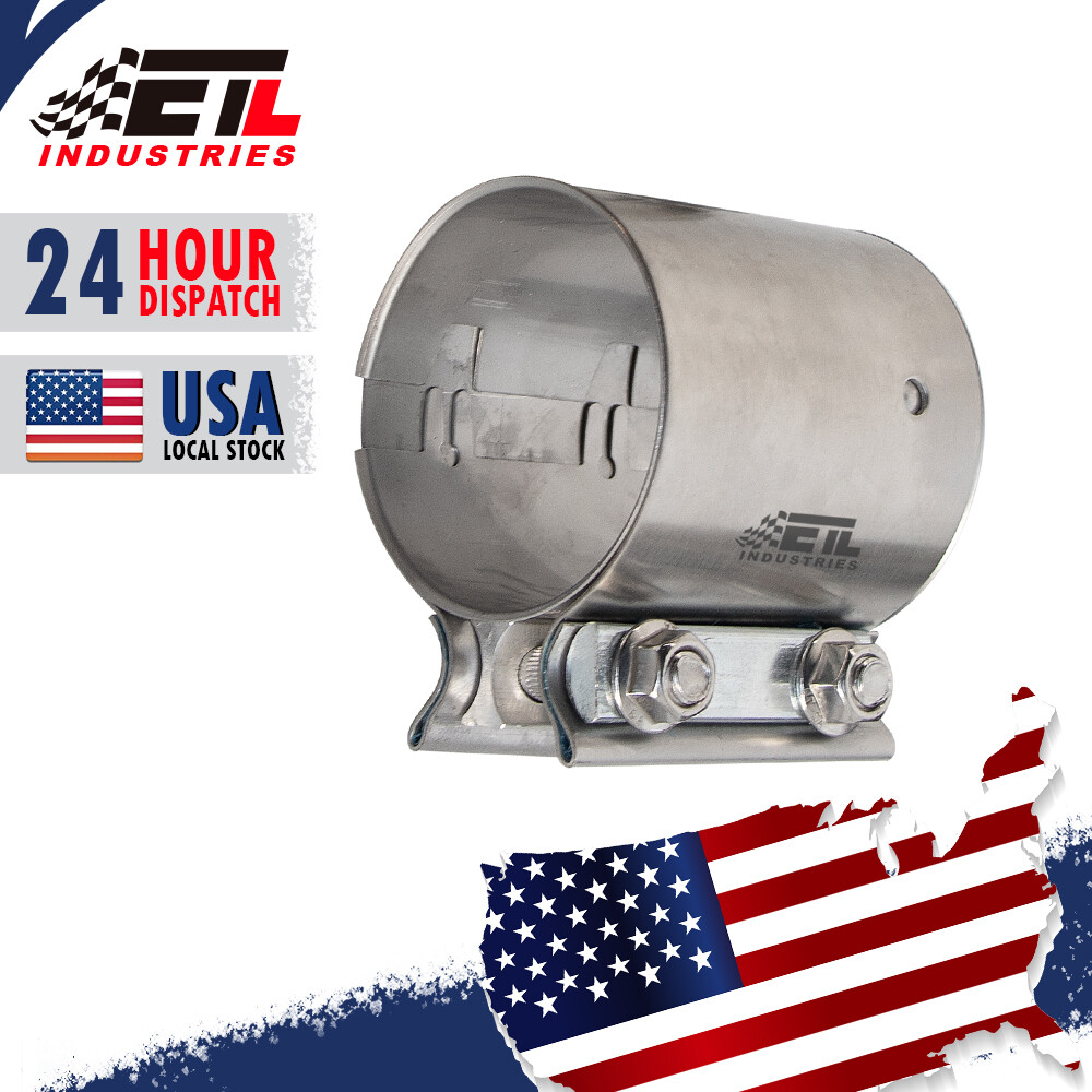 3 Inch Butt Joint Band Clamp Exhaust Clamp Sleeve Coupler 304 Stainless Steel US