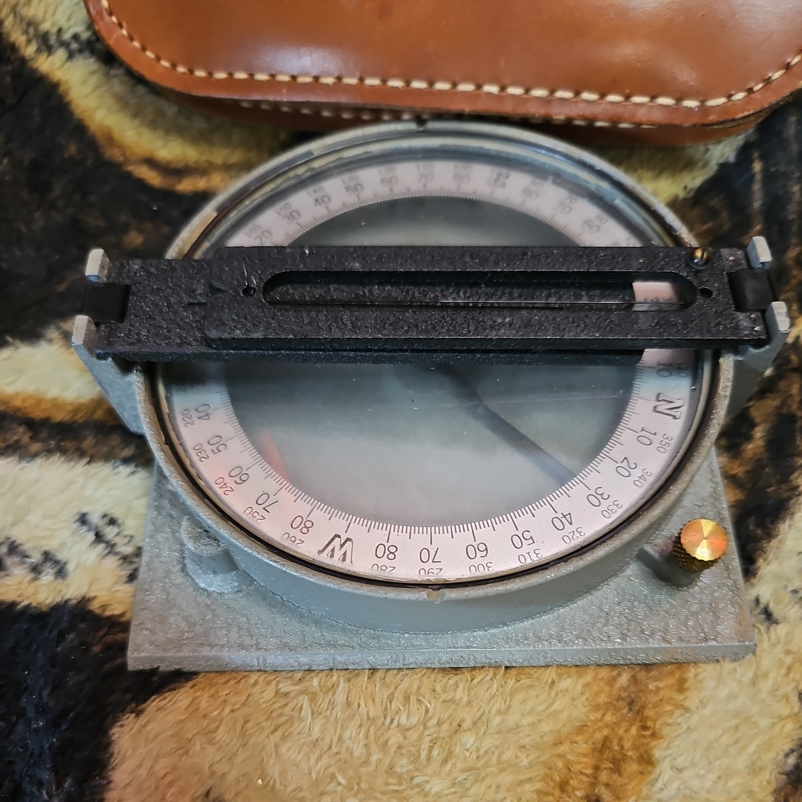 Vintage Antique Surveyors Compass Warren Knight Co Philadelphia PA W/pouch