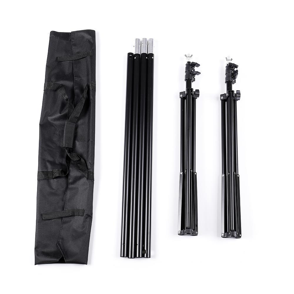 Adjustable Background Crossbar Kit Support Stand Photography Backdrop Black