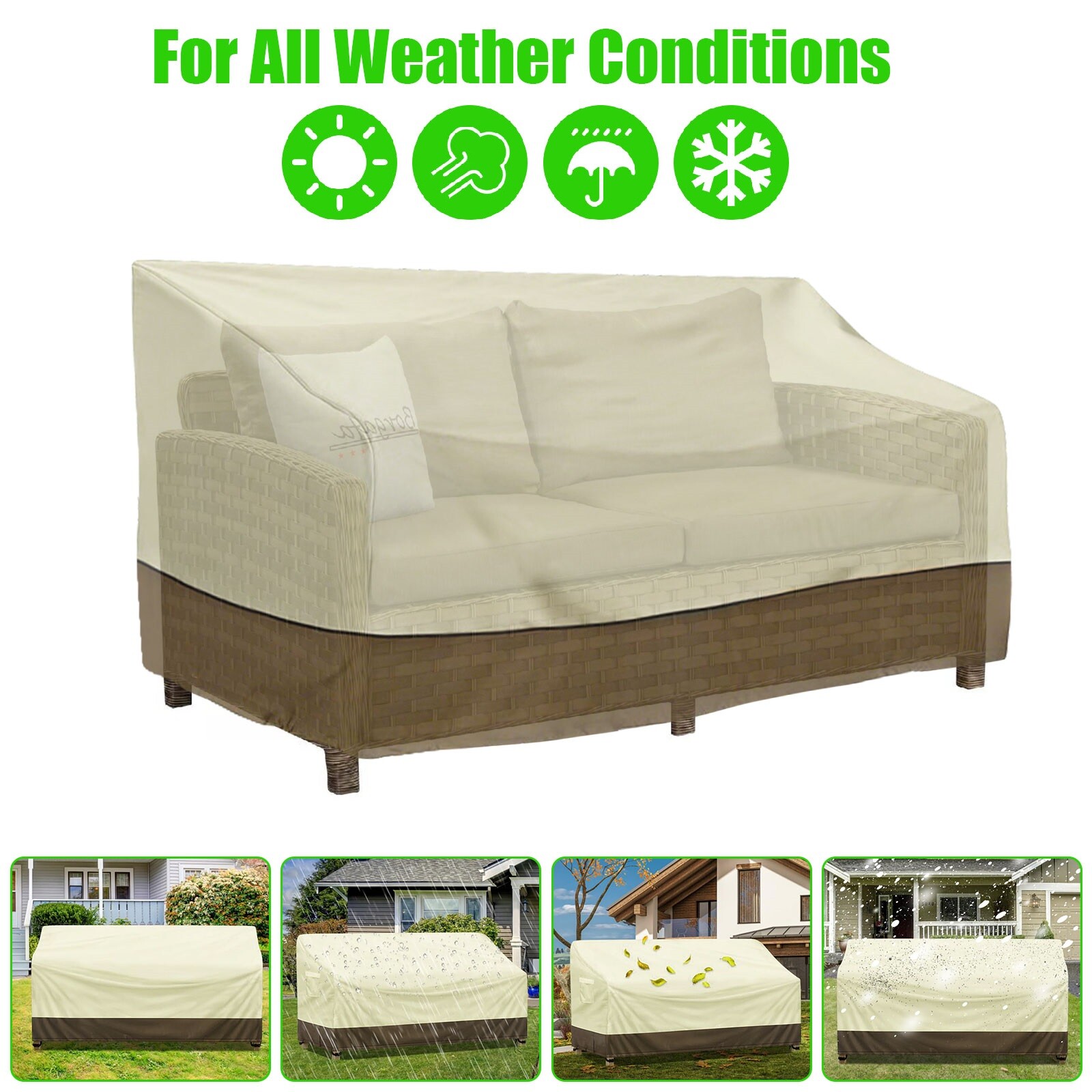 Heavy Duty Patio Bench Loveseat Cover Waterproof Outdoor Lawn 2-Seater Furniture