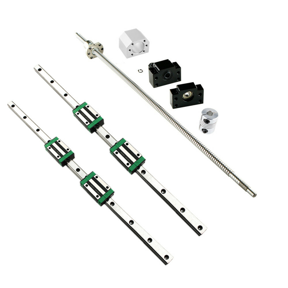 2PCS L200mm~1700mm HGR20 Linear Guide Rail Kt+SFU1605 BallScrew BK/BF12 Set CNC