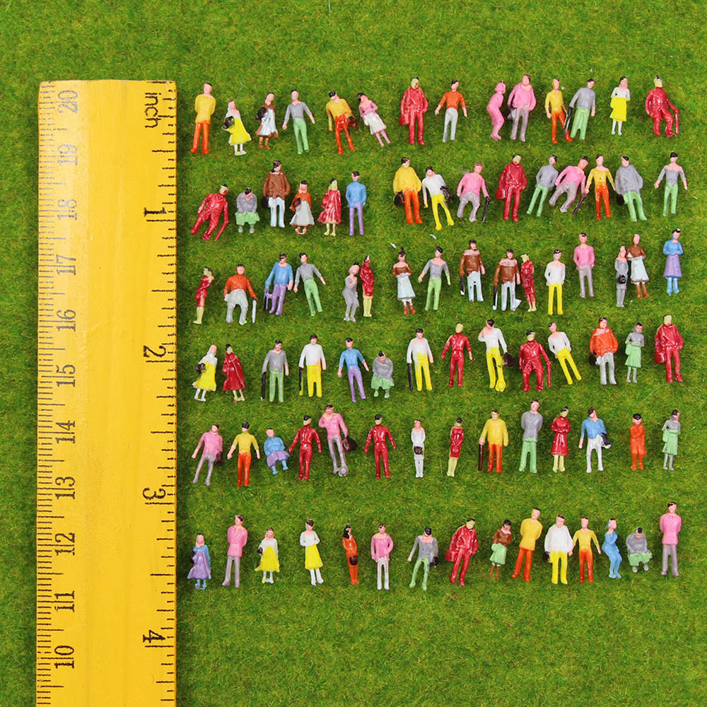 100pcs Model Trains N scale 1:160 Painted Figures People Standing Seated