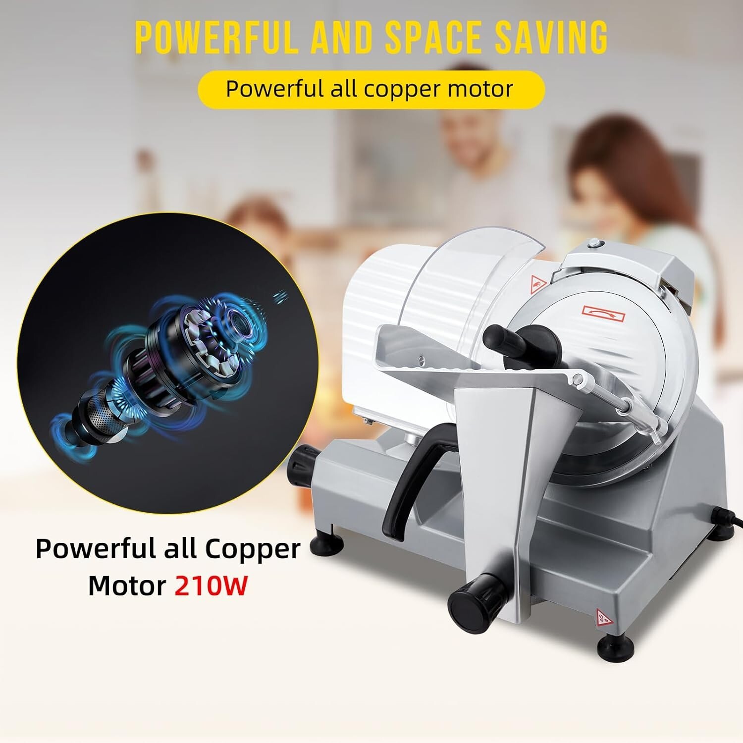 Commercial 8" Electric Meat Slicer Blade Food Slicer Cutter 210W With Child Lock