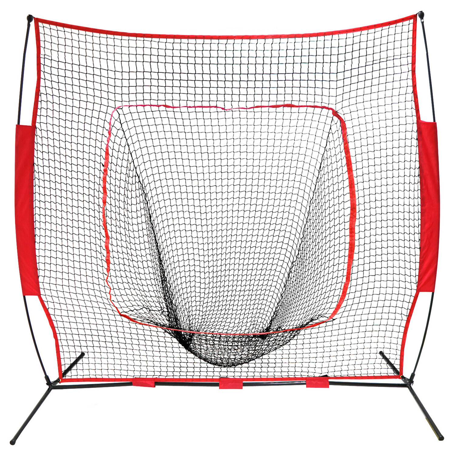 7X7Ft Baseball Softball Practice Batting Training Net W/Carry Bag Strike Zone
