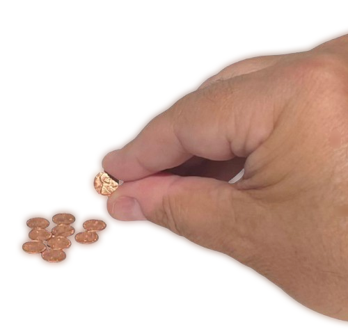 10 Set MINI PENNIES Tiny Penny Lincoln Coins For Magic Tricks Shrinking Joke
