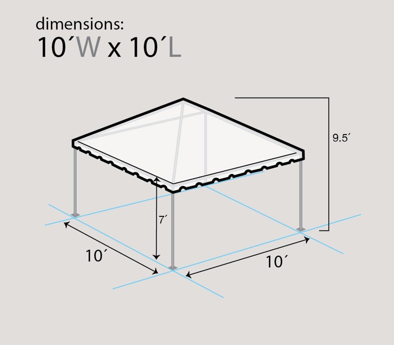 Commercial Frame Tent 10x10 White PVC Vinyl Canopy Waterproof Event Party Gazebo