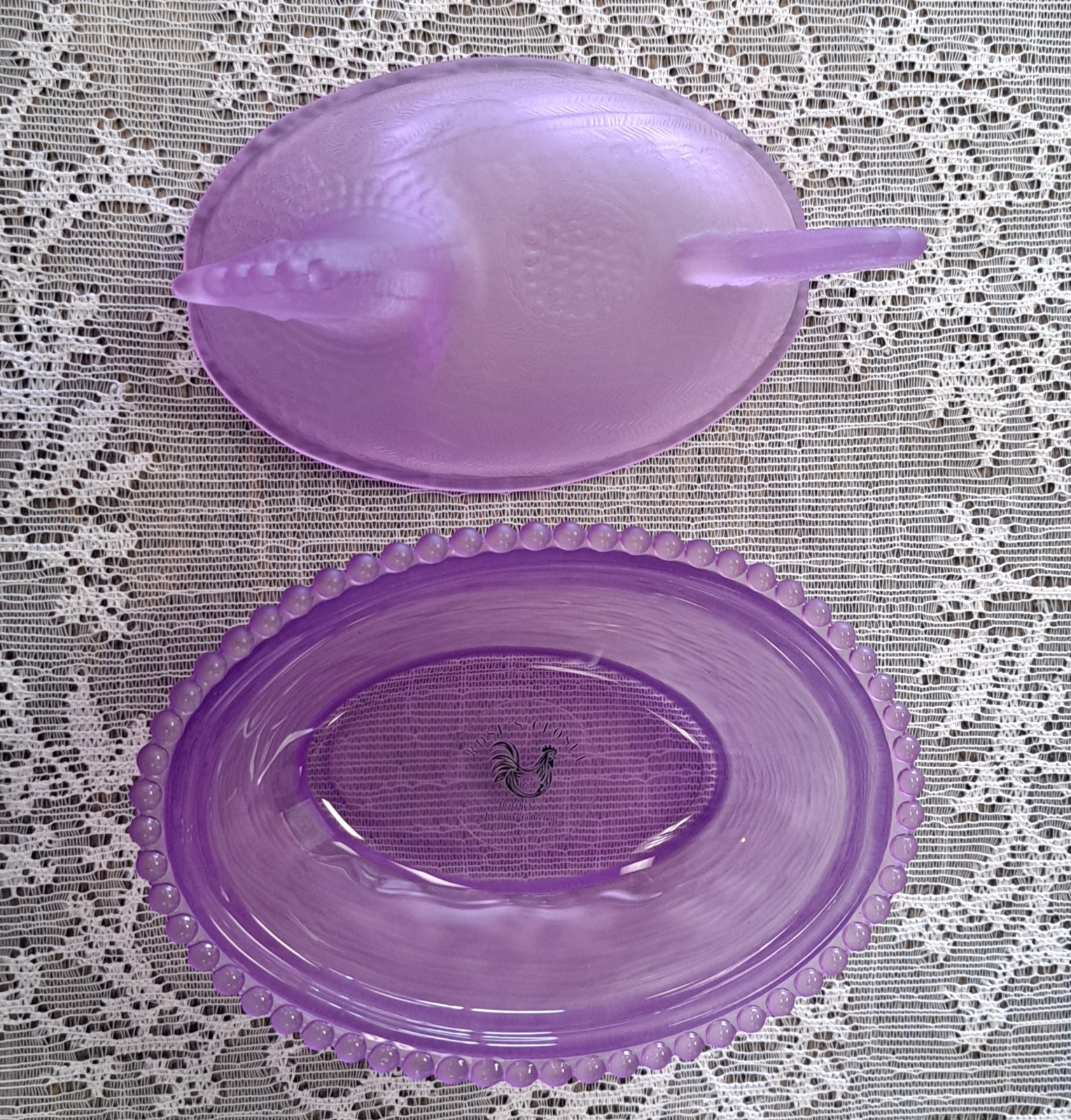 Set Of 6 Hen On Nest, COMPLETE SET OF SATIN ROSE'S CLOSET