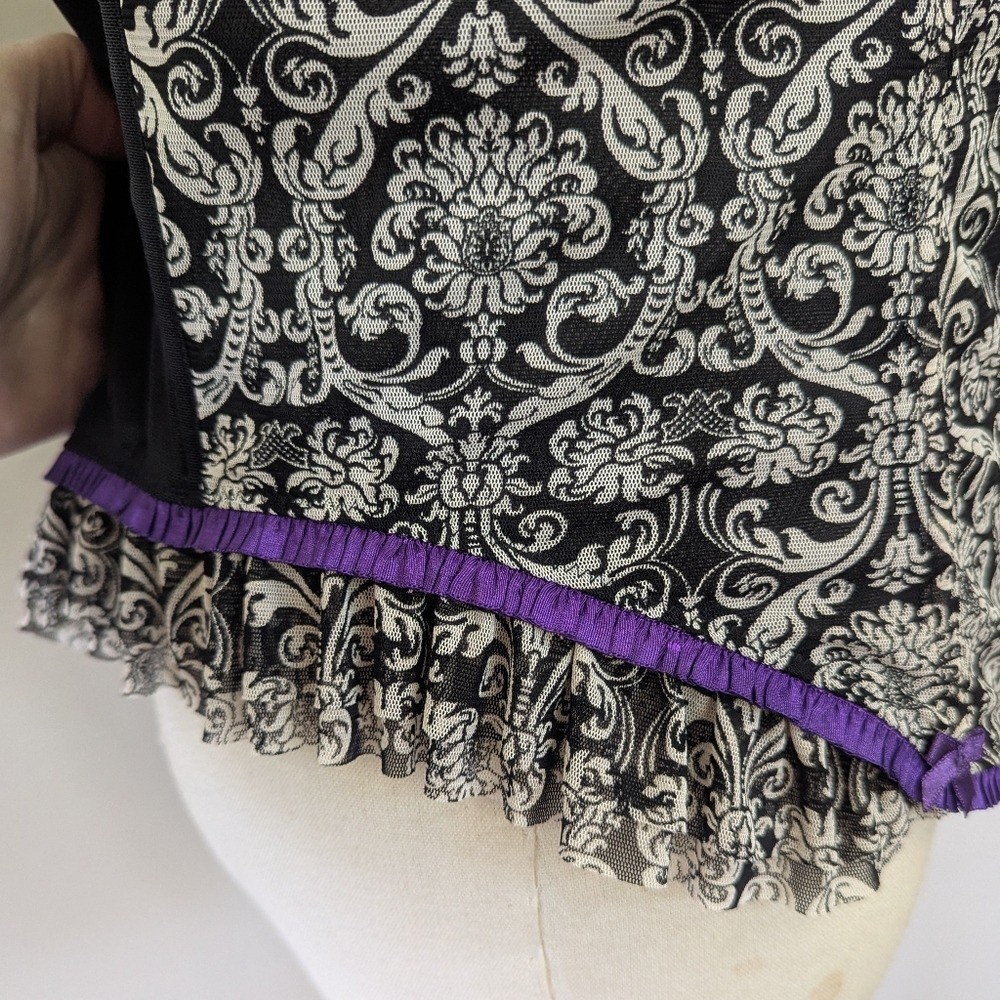 Cacique Baroque Mesh Corset Top Romantic Coquette Y2K Whimsigoth 18/20 Plus