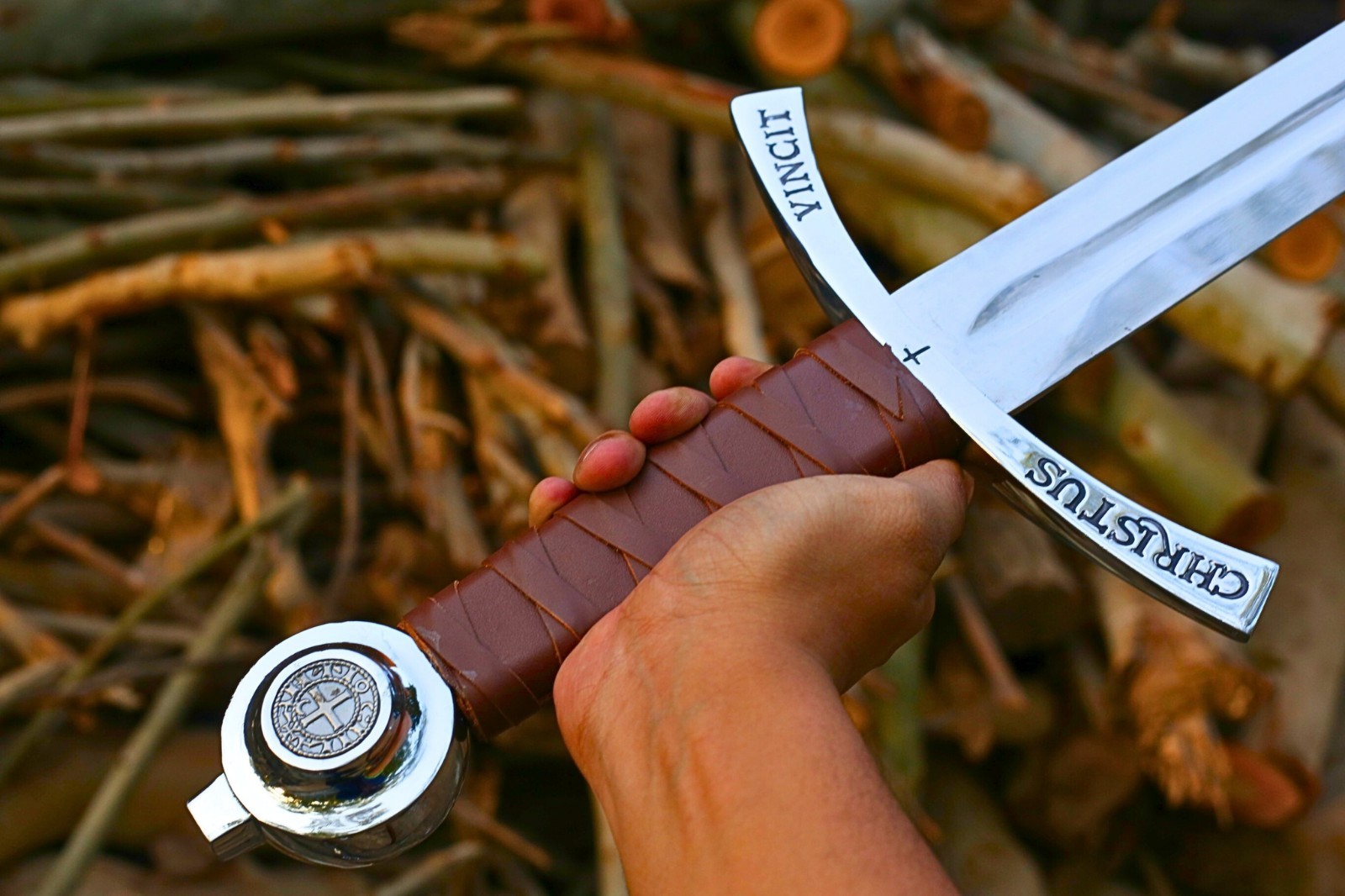 38" Knights Templar Sword Medieval Crusader Replica w/ Scabbard