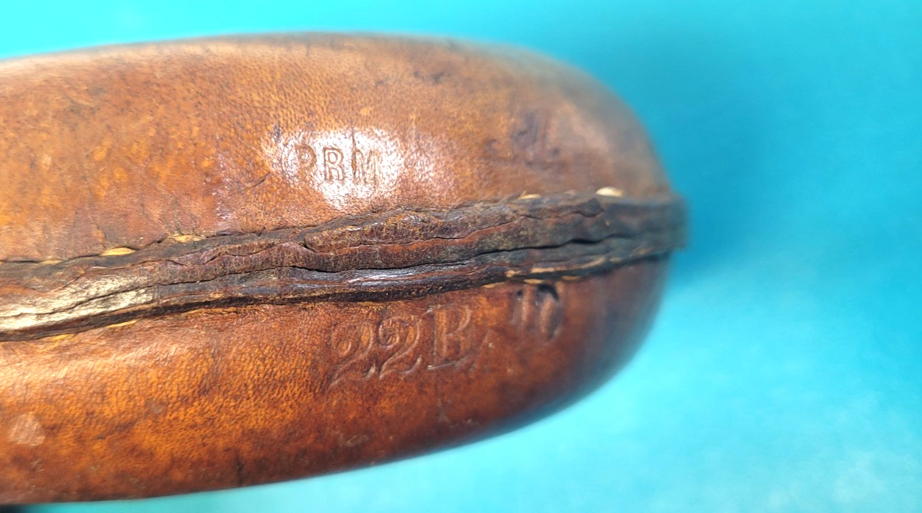 Vintage Military Glass Leather Canteen Decanter Flask + Regimental Markings