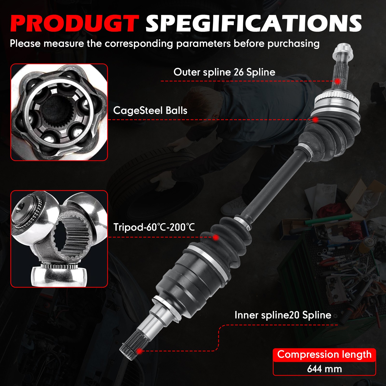 2PCS Front Left & Right CV Axle Shaft for 2009-2017 Toyota Corolla 1.8L 4 Cyl