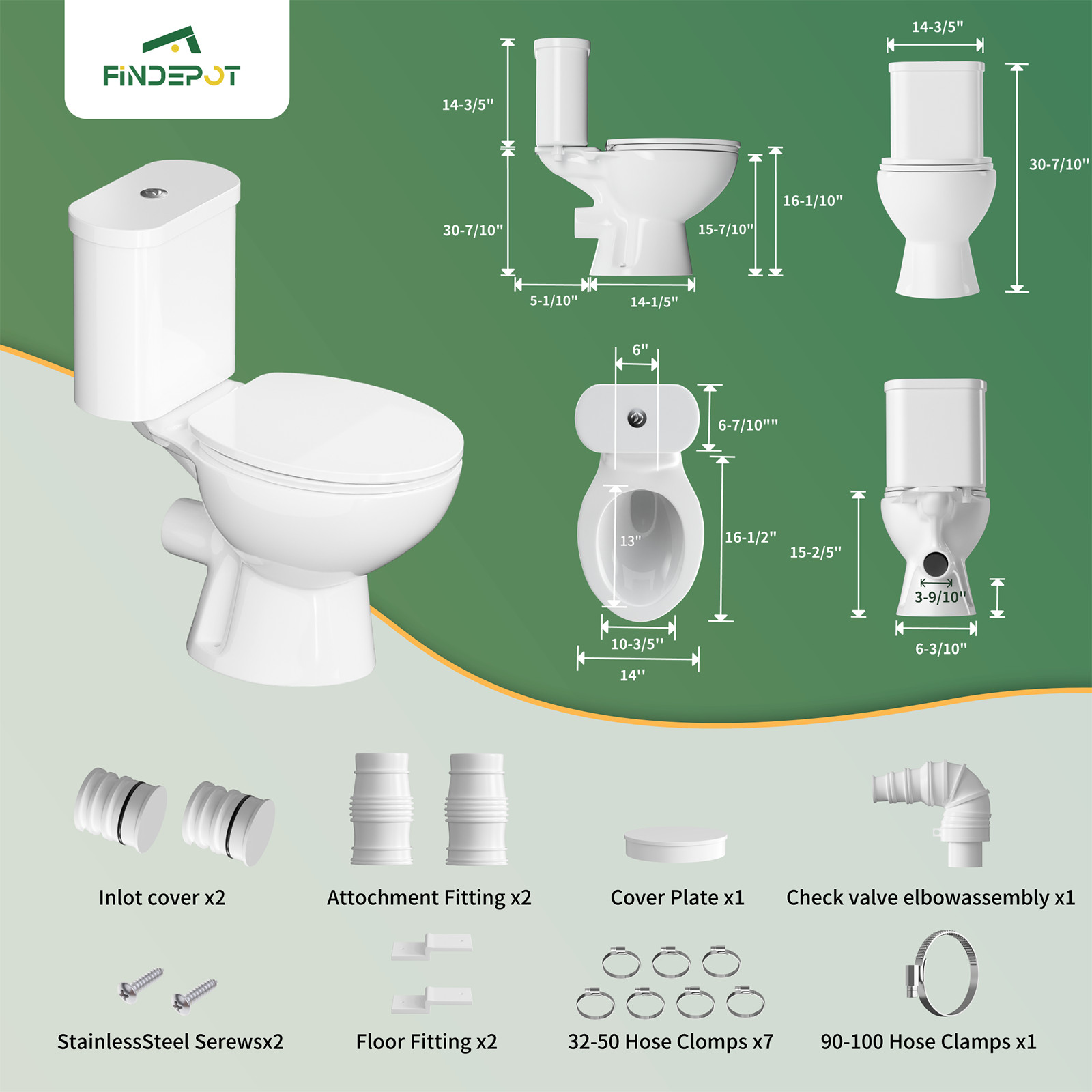 750W Upflush Macerating Toilet System Dual Flush for Basement with 4 Water Inlet