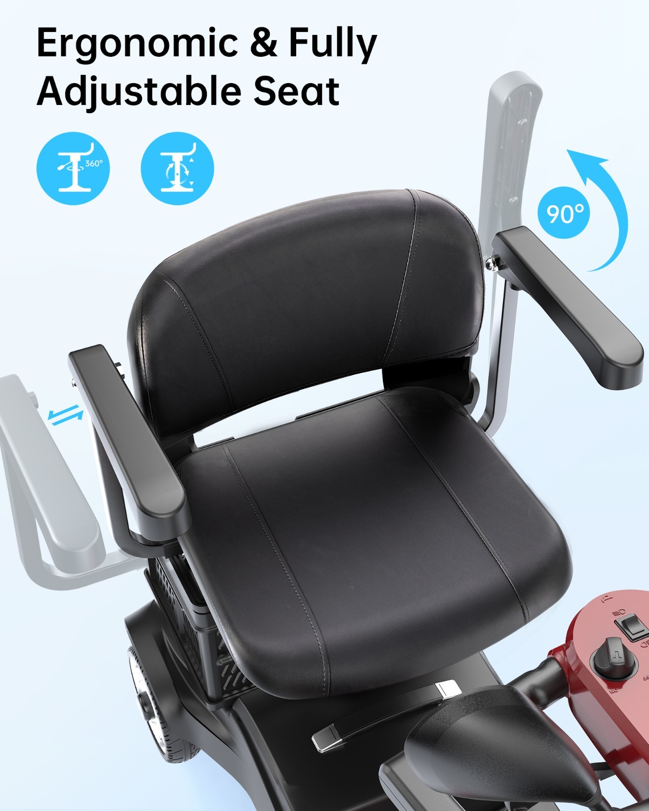 4 Wheel Mobility Scooters for Adults & Seniors, 15 Mi Range & 330 lb Capacity