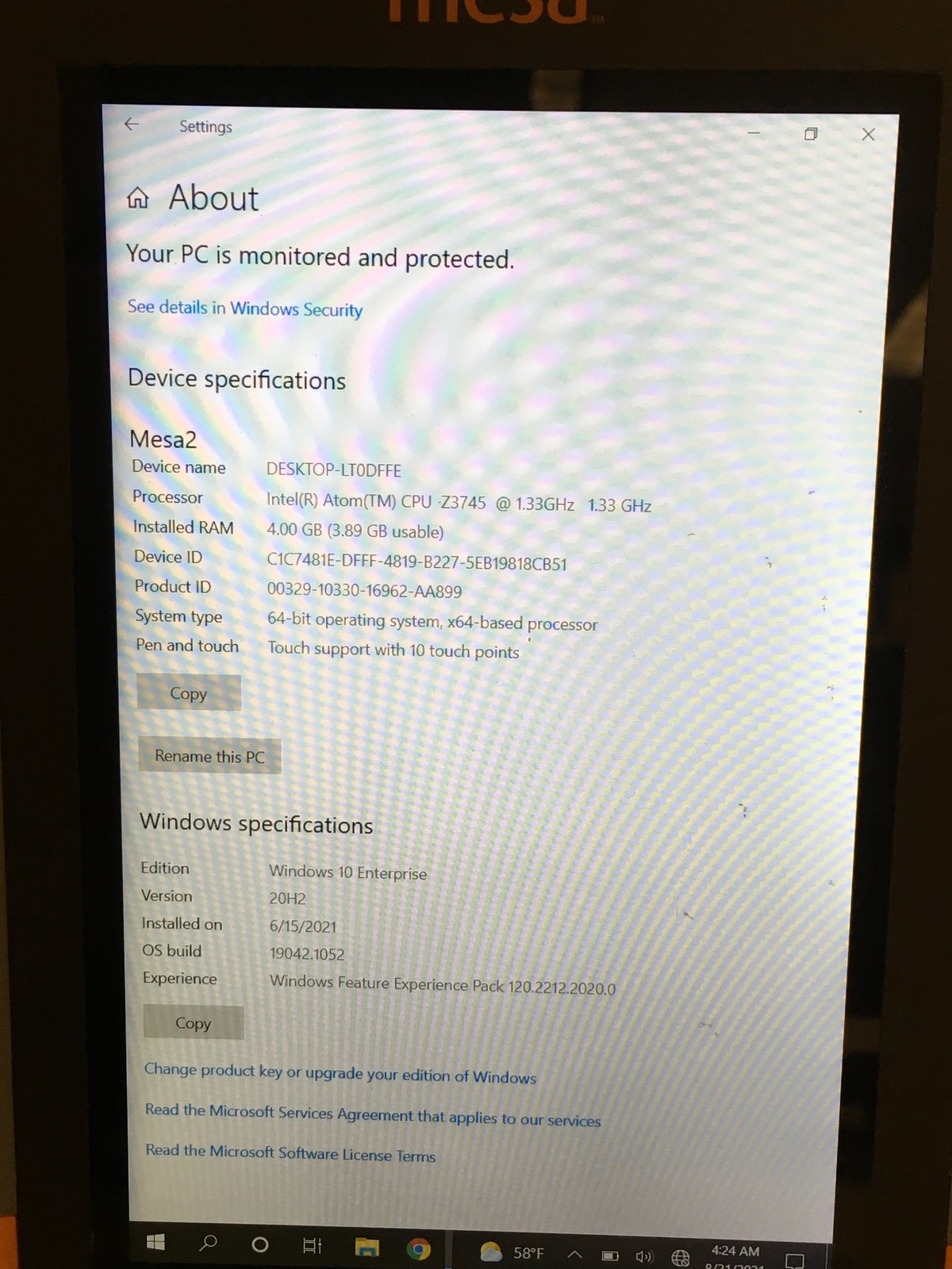 Juniper Systems Mesa 2 MS2 Rugged Android Survey Data Collector Intel Atom Z3745
