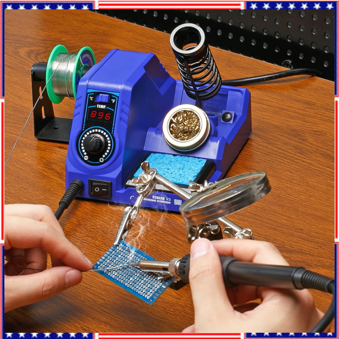 130W Digital Display Soldering Station Kit with 5 Tips