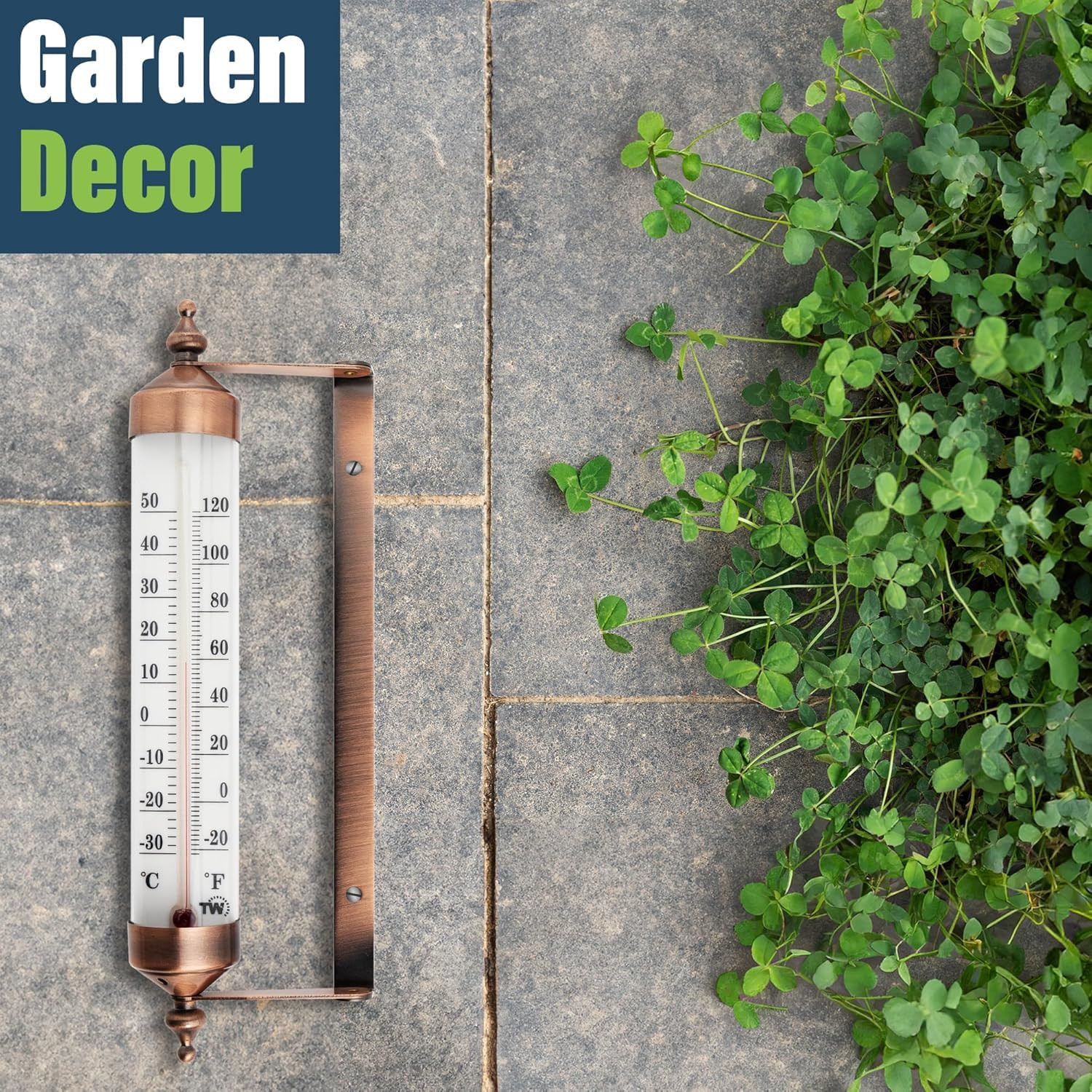 10 Inch Large Numbers Steel Outdoor Thermometer