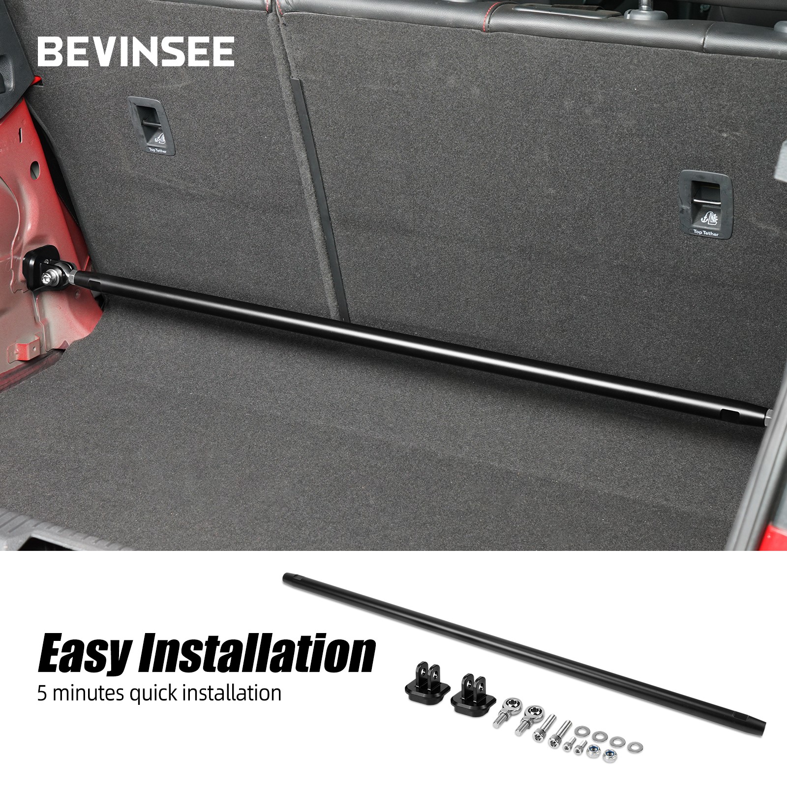 Rear Strut Tower Brace Bar Kit For VW For GTI Golf R MK7 MK7.5 For MQB 2.0T 1.8T