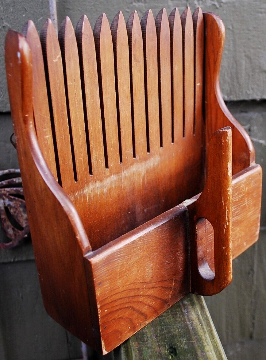 Antique Primitive HANDMADE WOOD CRANBERRY/BLUEBERRY HARVESTING SCOOP Rake Box VG