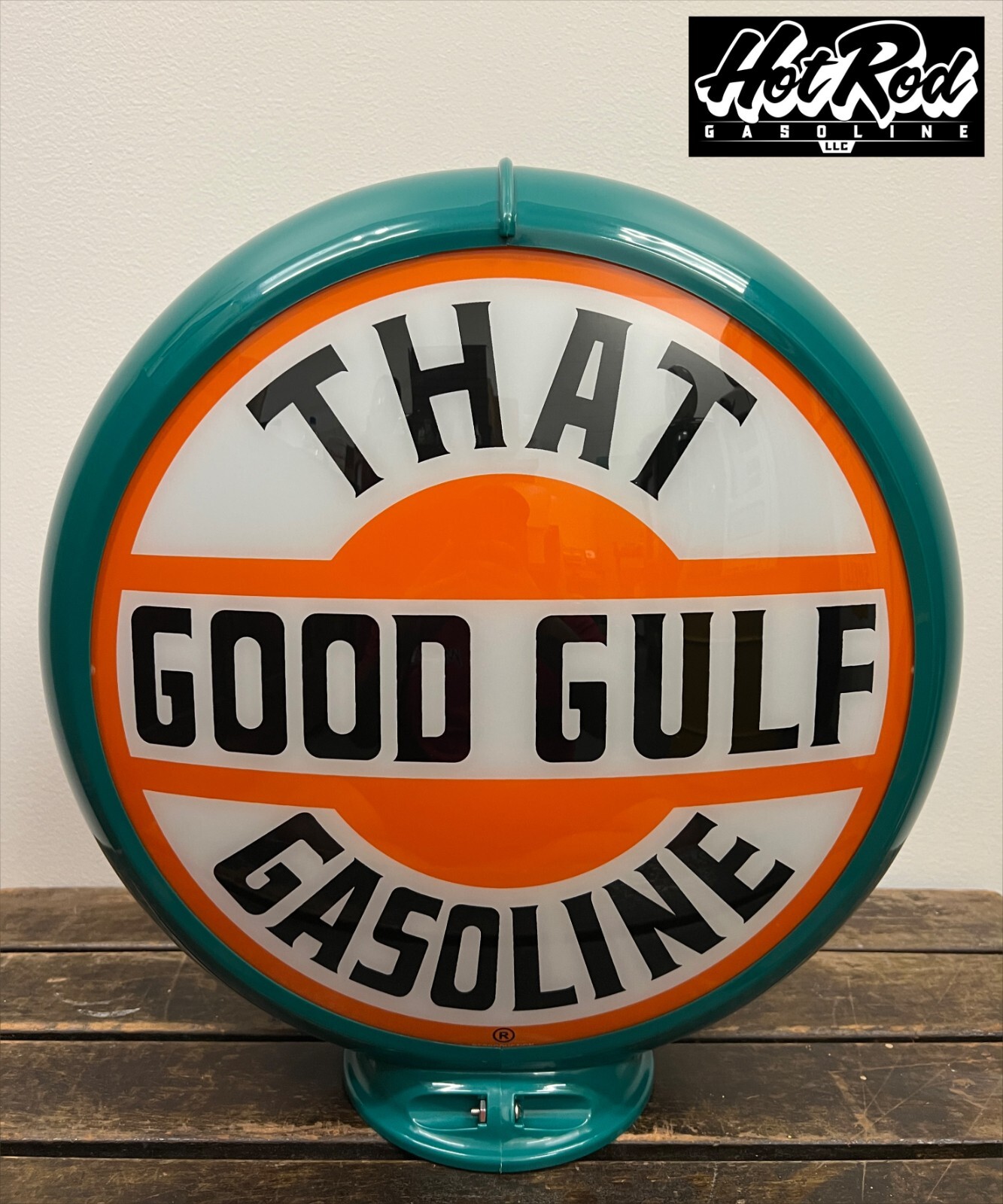GOOD GULF Reproduction 13.5" Gas Pump Globe - (Green Body)