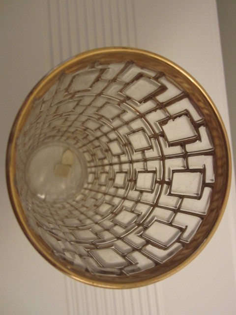 Vintage Imperial Glass Shoji Trellis Vase 10" Tall Mid Century Modern Bar Ware