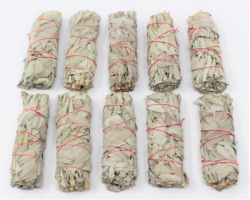 White Sage Smudge Stick, 4": Choose How Many (Bundle, House Cleansing, Bulk Lot)