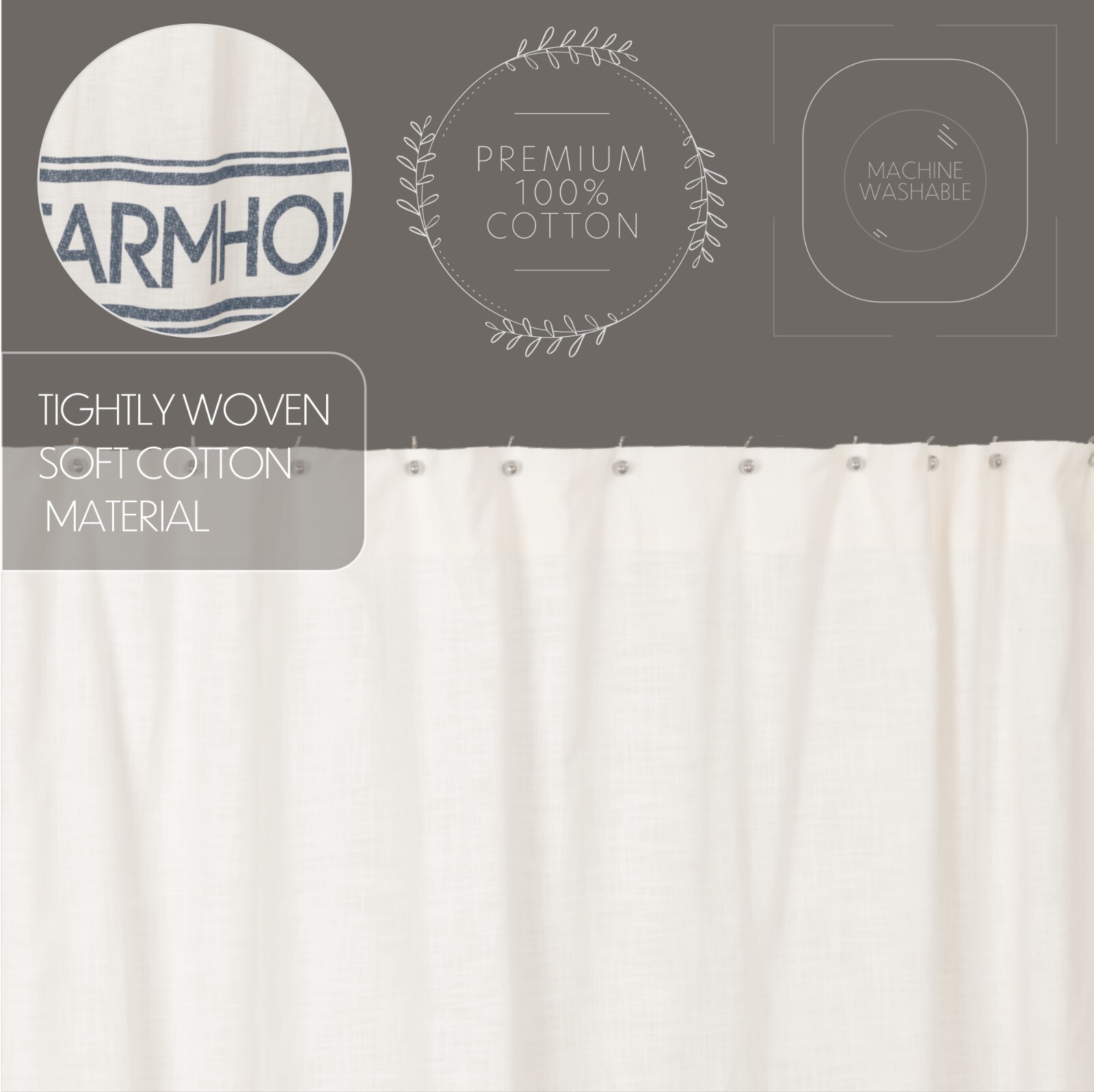 Sawyer Mill Blue Farmhouse SHOWER CURTAIN 72X72 Country Primitive