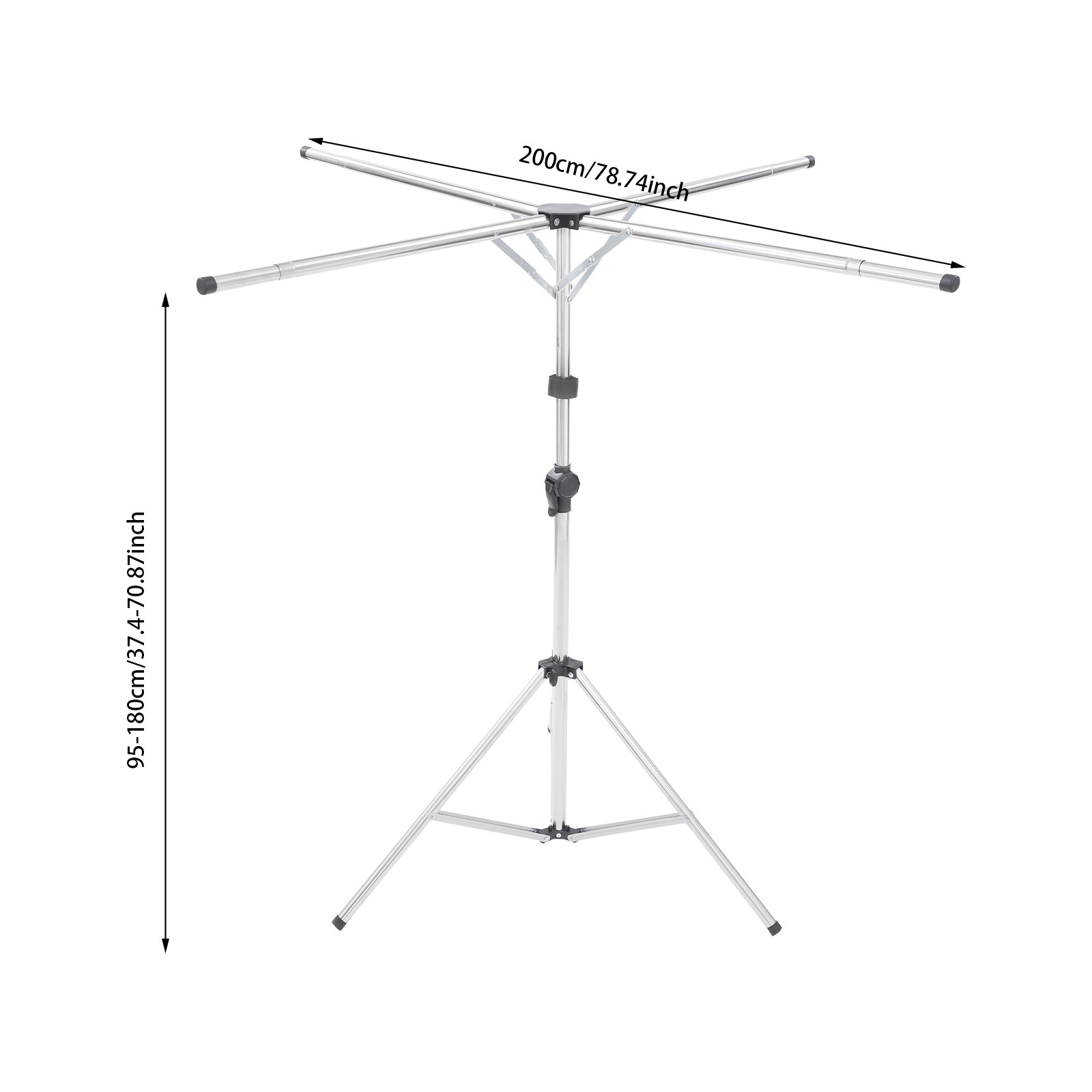 Folding Tripod Clothes Drying Rack Adjustable Clothes Rack X-Shaped Clothes Rack