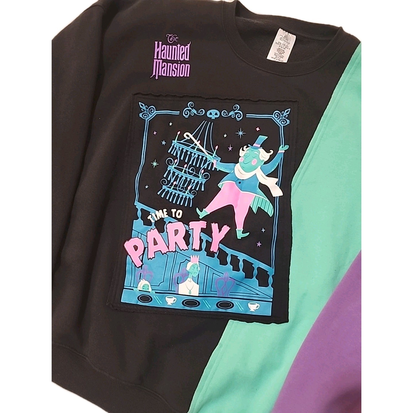 Disney Haunted Mansion 2023 Sweatshirt Adult sz Large ColorBlock Long Sleeve R1
