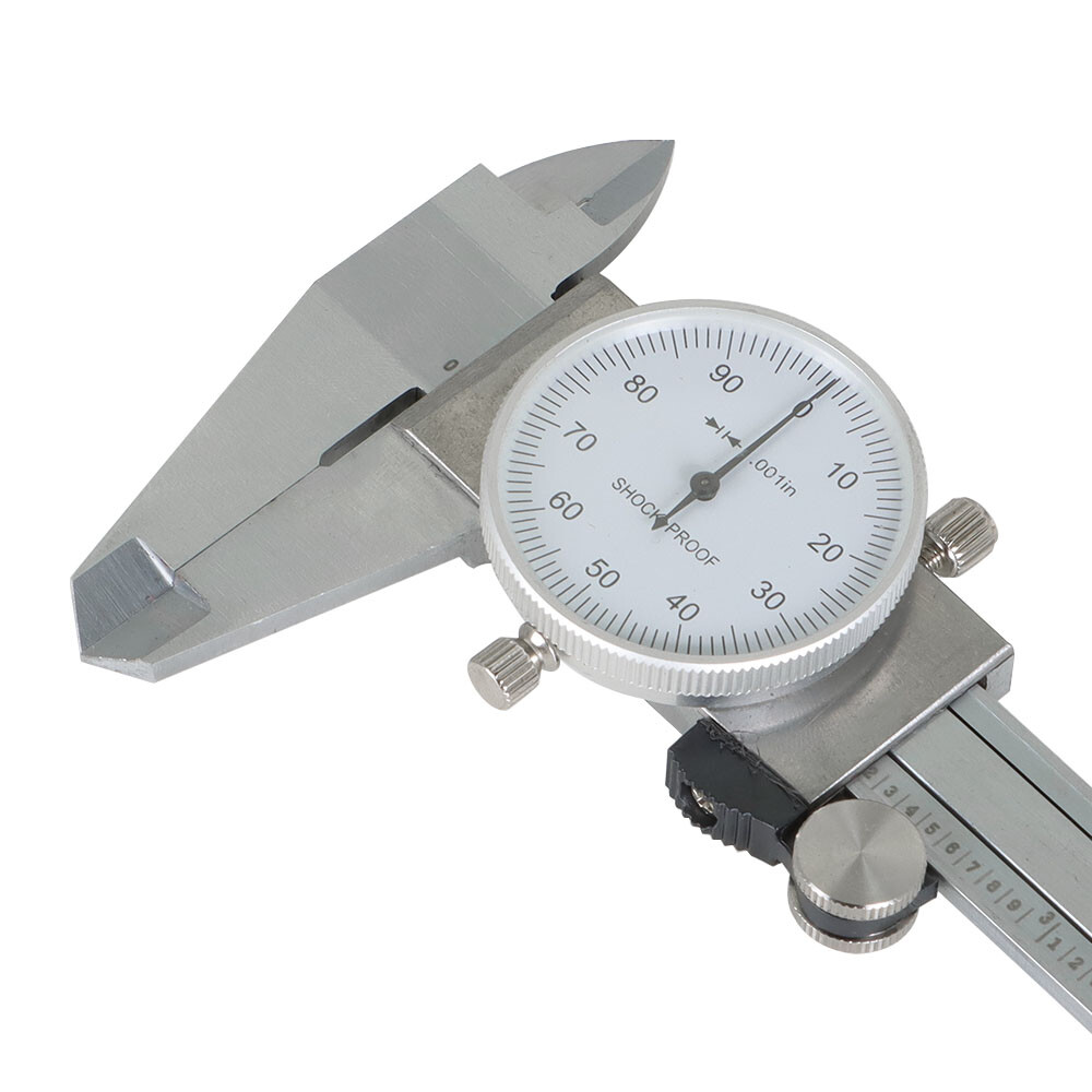 6 In Dial Caliper Stainless Steel Shockproof 0.001 In Of One Inch With Case