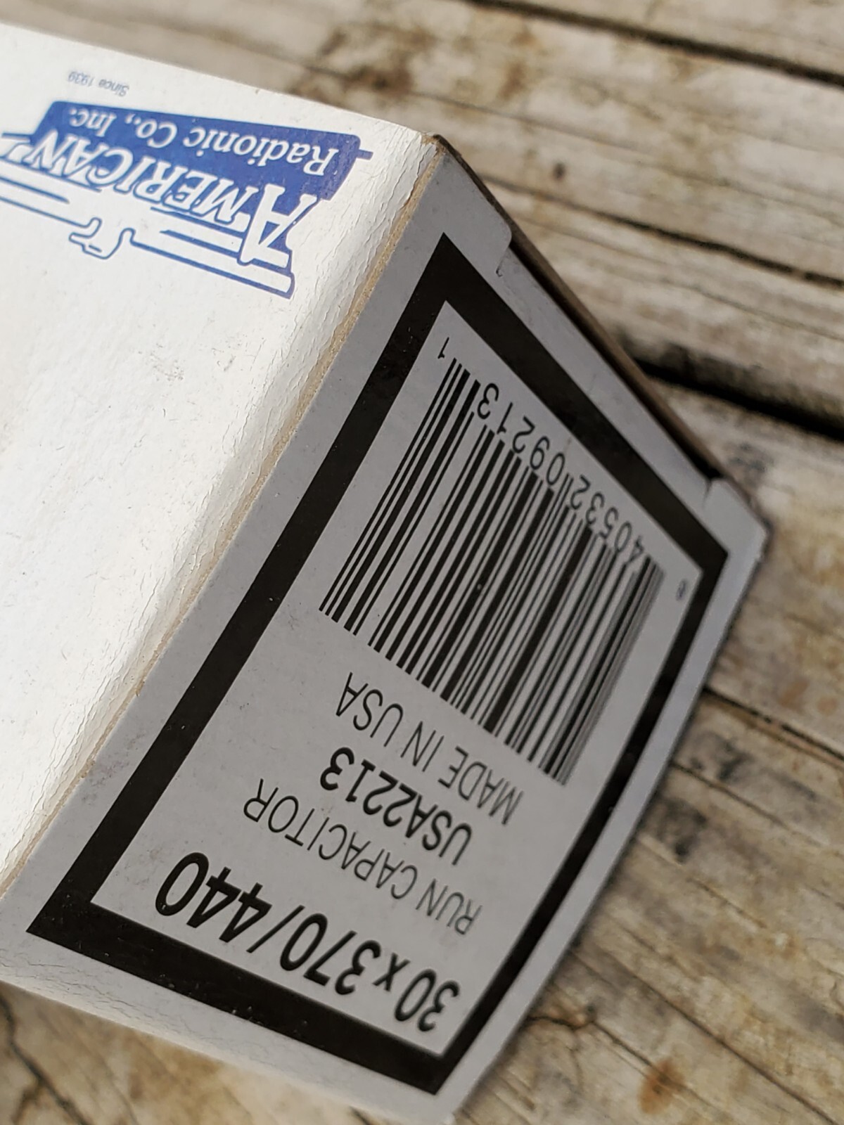 AmRad USA2213 Round Run Capacitor 30 uF MFD 370 / 440 Volt Made in USA