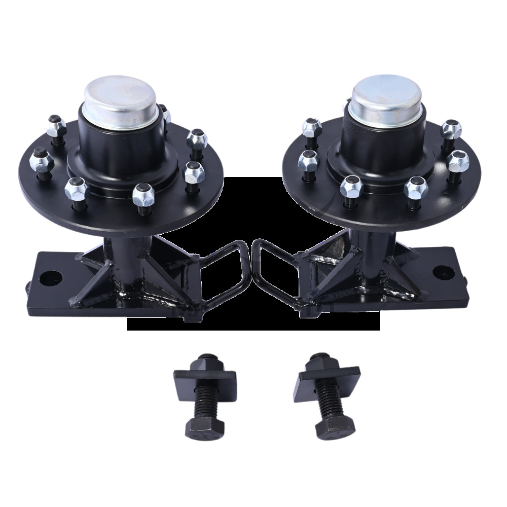 NEW 8 x 6.5 Lug 9000LB Shipping Container Wheels, Bolt-on Spindle Kit (Pair)