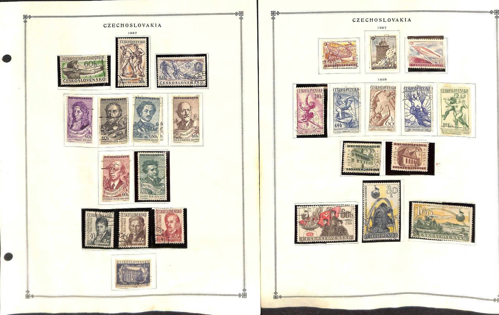Czechoslovakia Stamp Collection on 80 Scott International Pages, 1918-1974 (CH)