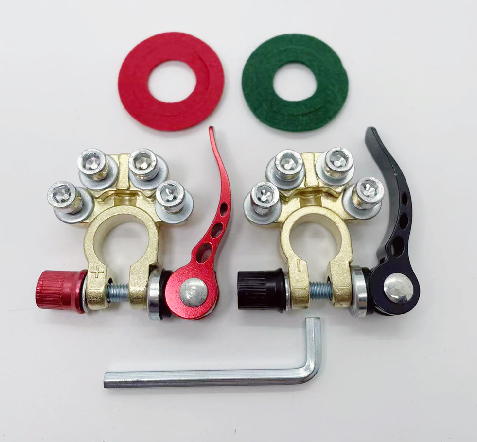 2 PAIR 4 Way Quick Release Disconnect Car Battery Terminal Clamp Connectors USA