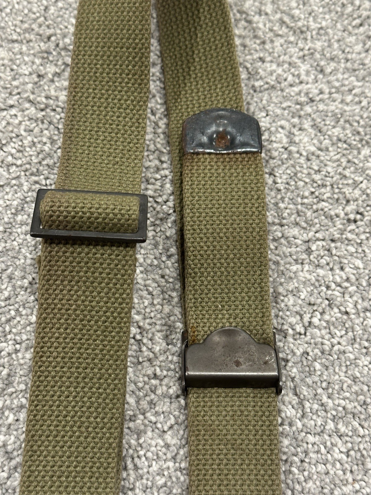 Original WWII M1 Garand Rifle Web Sling, S.M. Co. 1943, Light Green OD3