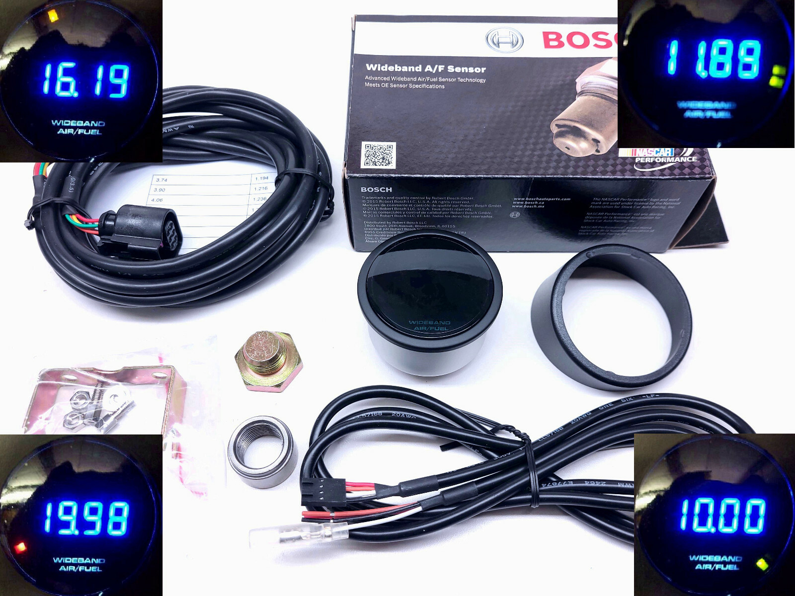 RSR BLACK Wideband Lambda Gauge + Probe Bosch 4.9 LSU Wideband Gauge Turbo RS