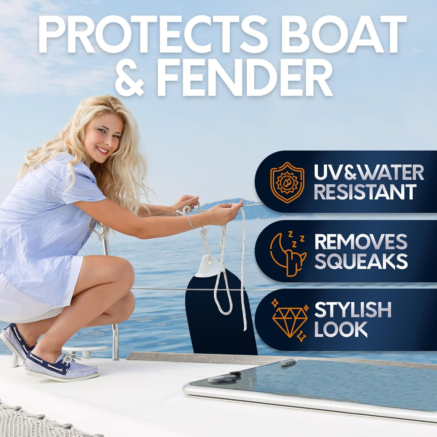 Premium Boat Fender Covers - Set of 4 Durable Protective Sleeves