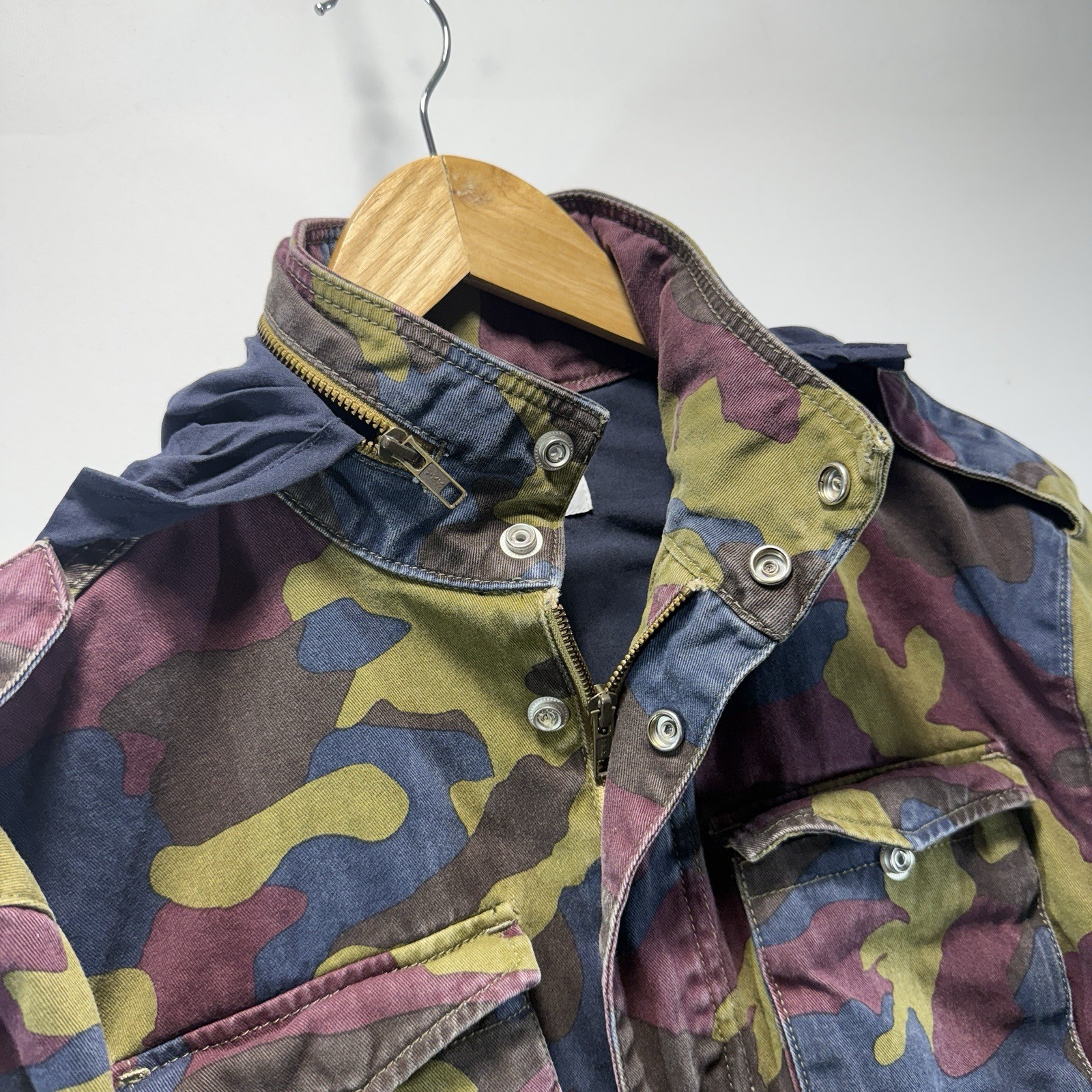 Belgian Jigsaw Field Jacket Puzzle Camo Coat Army Belgium WESC Mens Size XS