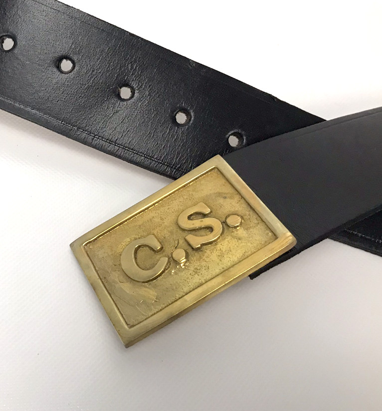 Confederate Belt with Square CS Buckle Waist Up to 60 Inches