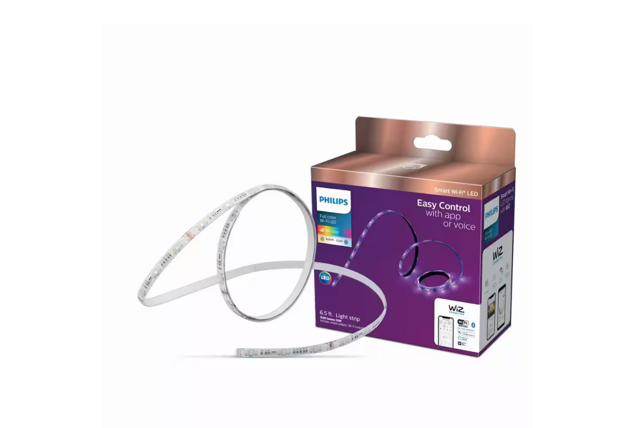 Philips Smart Plug-In Dimmable Wi-Fi Wiz Connected Strip Light 6.6-ft 9290025249