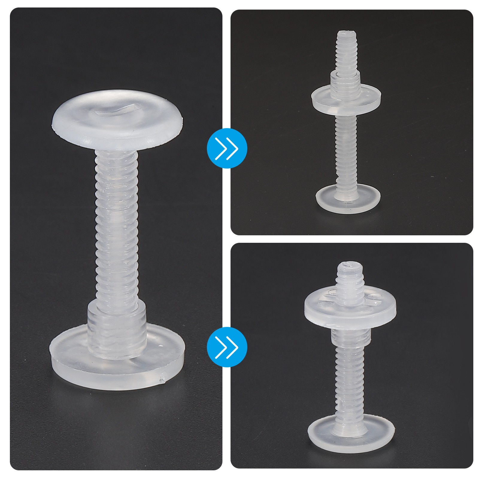 10mm Chicago Screws, 20 Sets Plastic Chicago Screw Binding Post,Clear