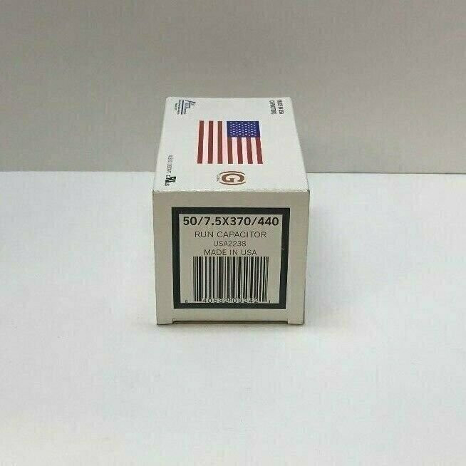 AmRad USA2238 Run Capacitor 50 + 7.5 uf MFD 370 / 440 Volt Made in USA
