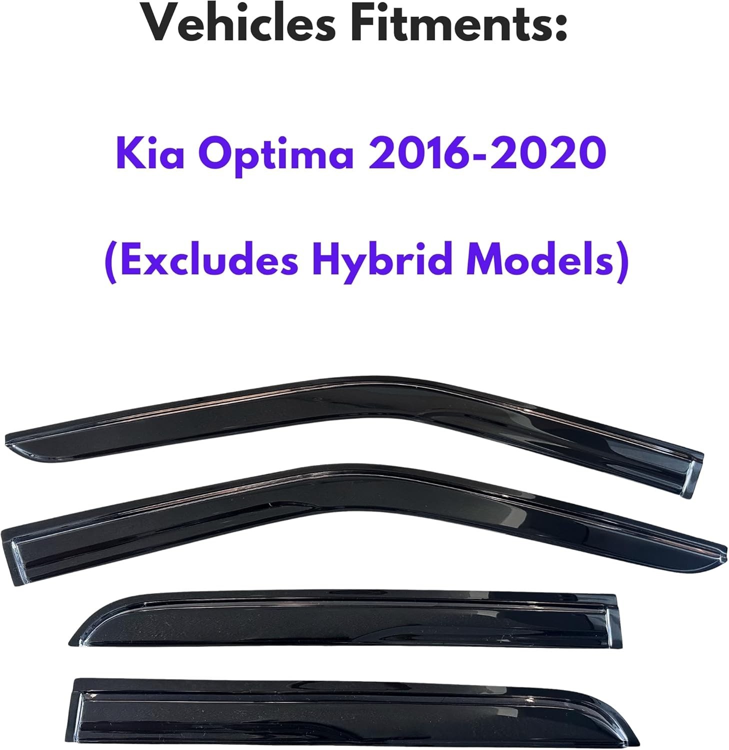 Window Visor Compatible with Kia Optima 2016-2020 Excludes Hybrid Models, 4PC...