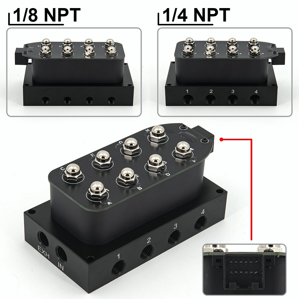 5 in 1 Display Air Suspension Pressure Gauge + Solenoid Valve + Control Panel