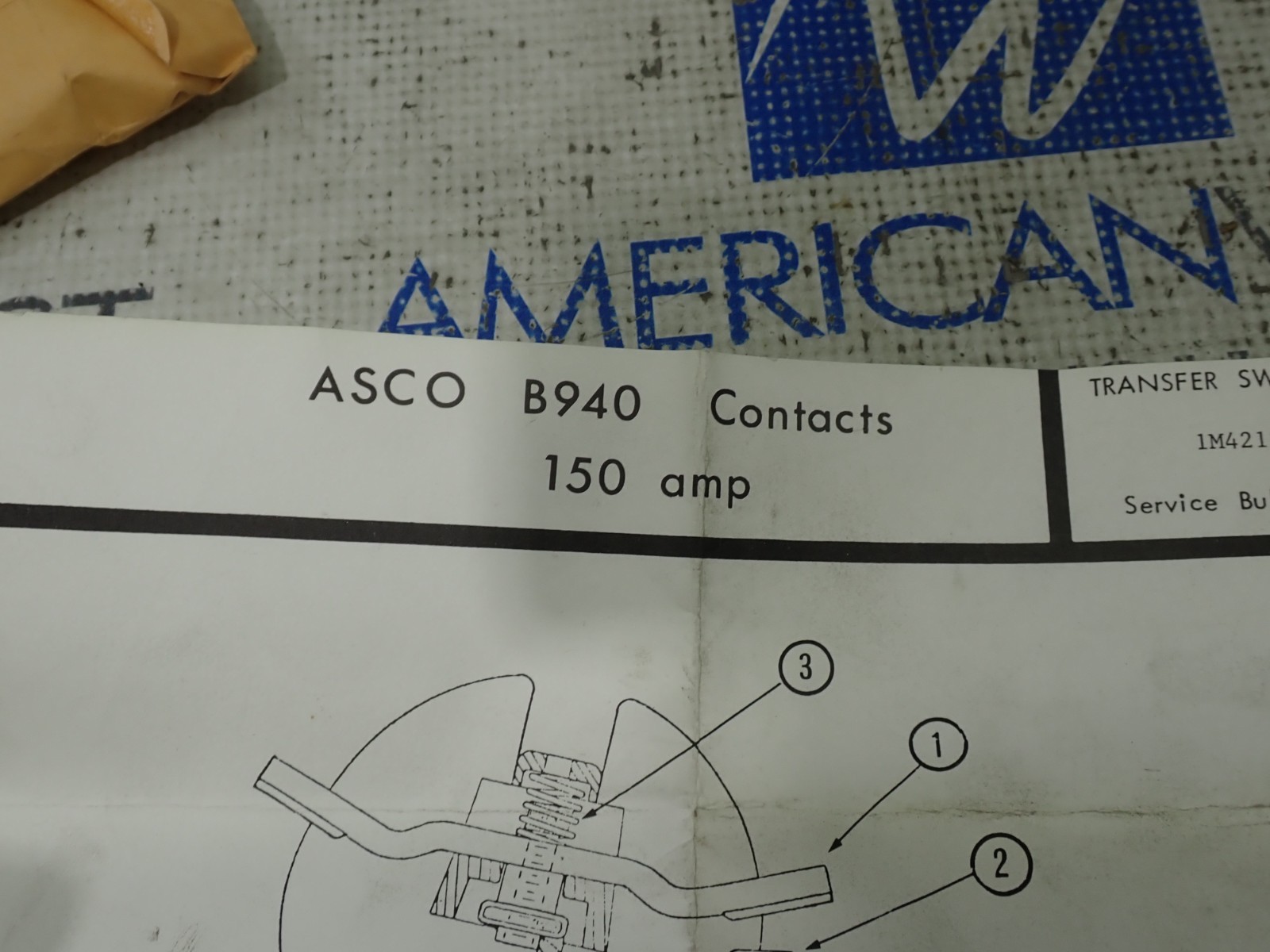 Asco B940 303-183-3 transfer switch Contact kit